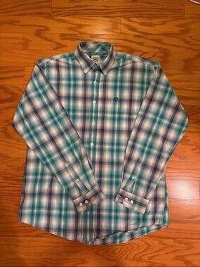 Cinch Teal & Navy Plaid Button-Down Shirt